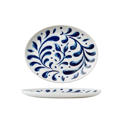 Messina Blue Assiette coupe plate ovale, 20.25 cm _1