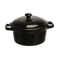 Mini Cocotte Porzellan, schwarz,10.2 cm Ø, 20 cl 