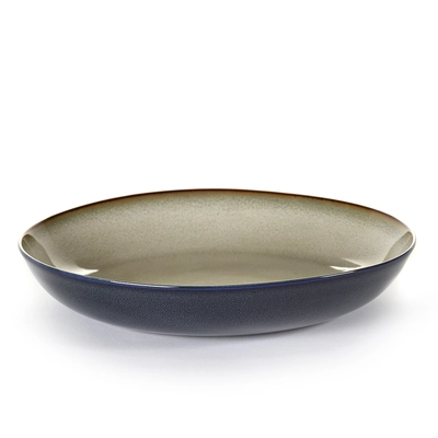 Terres de Rêves, Assiette coupe, mi.grey/d.blue creuse, 23.5 cm Ø, H: 4.5 cm_1