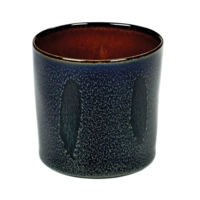 Terres de Rêves, Becher zylindr. darkblue/rust Ø 7.5 cm, H: 7.5cm, 23 cl