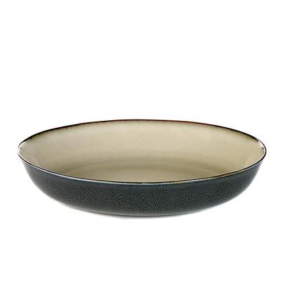 Terres de Rêves, Assiette coupe,mis.grey/d.blue creuse, 21 cm Ø H: 4 cm_1