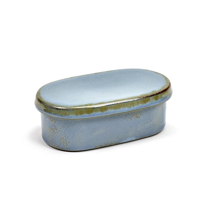 Terres de Rêves, Butterschale oval, smokey blue 14 x 8 cm, H: 5 cm_1