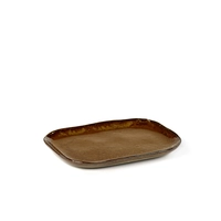 Merci Plat M brun ocre rectangulaire,14.5x10.5 cm, H: 1.4 cm