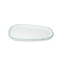 Fri Rustikk Strok Assiette plate, 40x30 cm, 3x42 petrolium