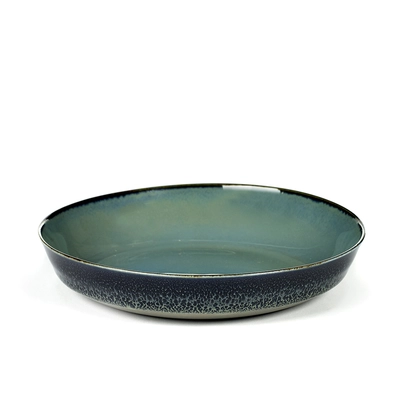 Terres de Rêves, Assiette coupe, bluegrey/d. blue creuse,Ø  17.5 cm, H: 3cm_1