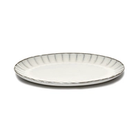 Inku Sergio Herman Assiette plate ovale, blanc 25 x 17.5 cm