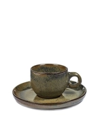 Espresso Obertasse mit Untertasse, Indi grey Tasse 10 cl, Unterteller, Ø 13 cm