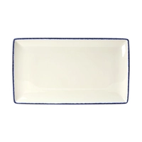 Blue Dapple Assiette plate, 27 x 16.75 cm 