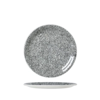 Ink Crackle Black Teller Coupe flach, Ø 20.25 cm 