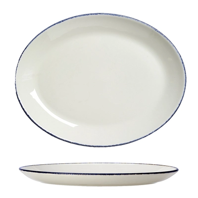 Blue Dapple Platte Coupe oval, 30.5 x 23.5 cm _1