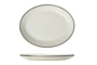 Charcoal Dapple Teller flach oval, 28 x 22 cm 