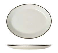 Charcoal Dapple Assiette plate ovale, 34 x 27 cm _1