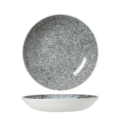 Ink Crackle Black Assiette creuse coupe, Ø25.25cm _1