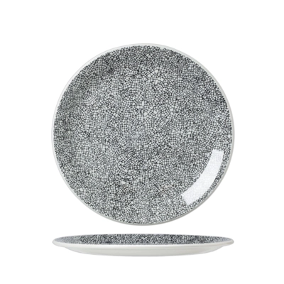 Ink Crackle Black Assiette plate coupe, Ø 25.25 cm _1