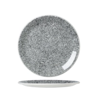 Ink Crackle Black Assiette plate coupe, Ø 25.25 cm 