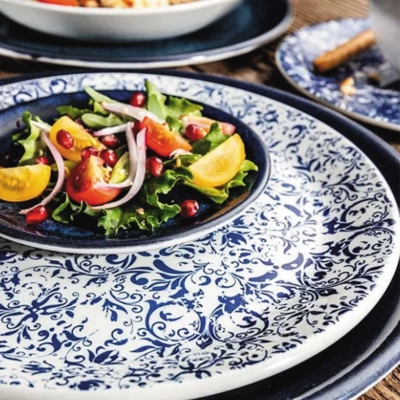 Ink Legacy Blue Neg Assiette plate coupe, Ø25.25cm _2