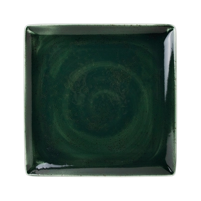 Vesuvius Burnt Emerald Assiette rectangulaire, 27 x 27 cm_1