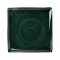 Vesuvius Burnt Emerald Assiette rectangulaire, 27 x 27 cm