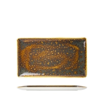 Vesuvius Amber Teller rechteckig, 33 x 19 cm 