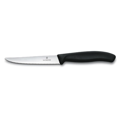 Swiss Classic Couteaux à steak noir lame à dents, L: 22 cm, L: de lame: 11 cm_1