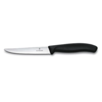 Swiss Classic Couteaux à steak noir lame à dents, L: 22 cm, L: de lame: 11 cm