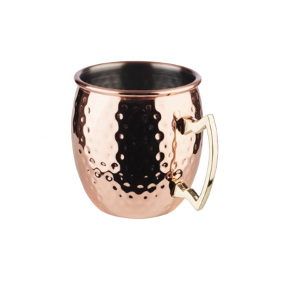 Moscow Mule Becher, Kupfer-Look, 500 ml Edelstahl, glanz gehämmert, Ø 90 mm, H: 100 mm_1