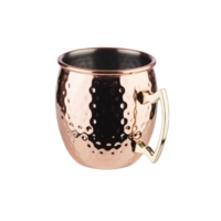 Moscow Mule Becher, Kupfer-Look, 500 ml Edelstahl, glanz gehämmert, Ø 90 mm, H: 100 mm