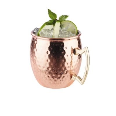 Moscow Mule Becher, Kupfer-Look, 500 ml Edelstahl, glanz gehämmert, Ø 90 mm, H: 100 mm_2