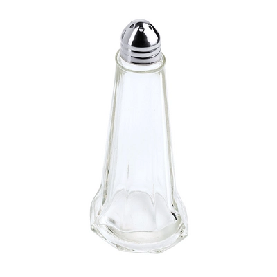 Salière ou poivrière verre couvercle inox H: 12 cm _1