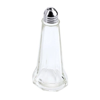 Salière ou poivrière verre couvercle inox H: 12 cm 
