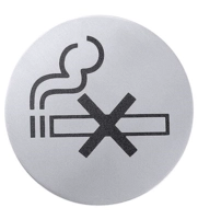 Affiche en inox Ø 7.5cm non fumeur _1