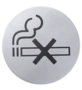 Affiche en inox Ø 7.5cm non fumeur 