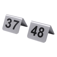 Numéros de table en acier inox 18/10, n° 37 - 48 