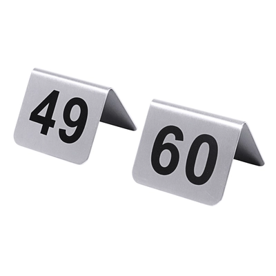 Numéros de table en acier inox 18/10, n° 49 - 60 _1