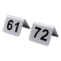 Numéros de table en acier inox 18/10, n° 61 - 72 