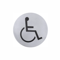 Hinweis-Türsymbol, Rollstuhlfahrer, Ø 7.5 cm 