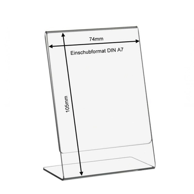 Reklame-Tischständer Acryl A7, L-Form, geneigt _2