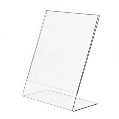 Porte affiche de table acryl A6, forme L, inclinée _1