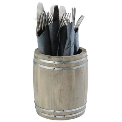 Besteck-Caddy Vintage, Holz, 11.5 cm Ø, H: 14cm _2