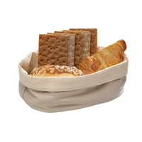 Brot Bag oval sand, Baumwolle, 20 x 15 cm, H: 7 cm maschinenwaschbar bis 30 Grad