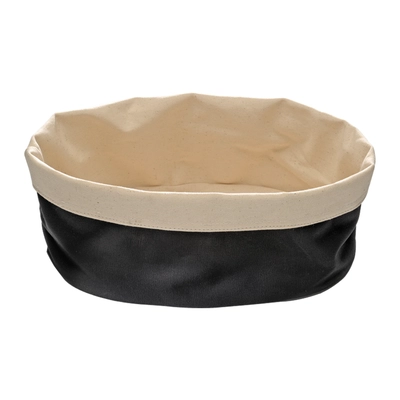 Brot Bag oval sand/schwarz, Baumwolle, 20 x 15 cm, maschinenwaschbar bis 30°C_1