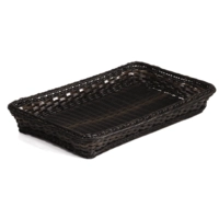 Corbeille en poly-rattan, brun, GN 1/1, H: 6.5 cm 