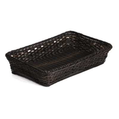 Poly-Rattan Korb, braun, GN 1/2, H: 10 cm _1