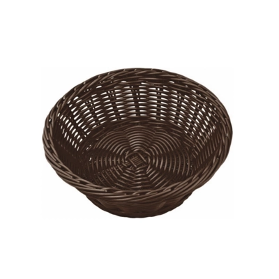 Corbeille en matiere synthetique brune, Ø 21 cm, H: 8 cm_1