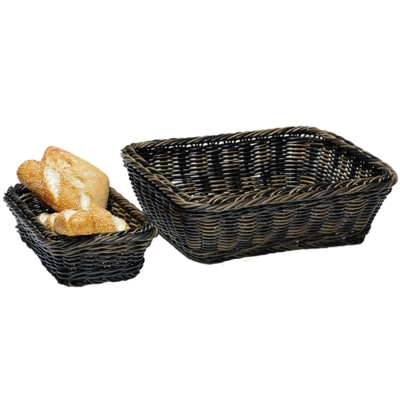 GN 1/2 Corbeille en poly-rattan, noire, H: 6.5 cm _1