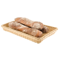 GN 1/3 Poly-Rattan Korb, hellbeige, H: 10 cm 