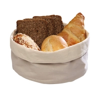 Brot Bag rund sand, Baumwolle, Ø 17 cm, H: 11 cm, maschinenwaschbar bis 30 Grad