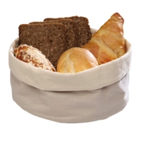 Sac à pain rond sable, coton, Ø 20 cm, H: 9 cm, lavable en machine jusqu'à 30°C