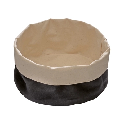 Brot Bag rund sand/schwarz, Baumwolle, Ø 17 cm, maschinenwaschbar bis 30°C_1