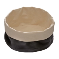 Sac à pain rond sable/noir, coton, Ø 20 cm, lavable en machine jusqu'à 30°C